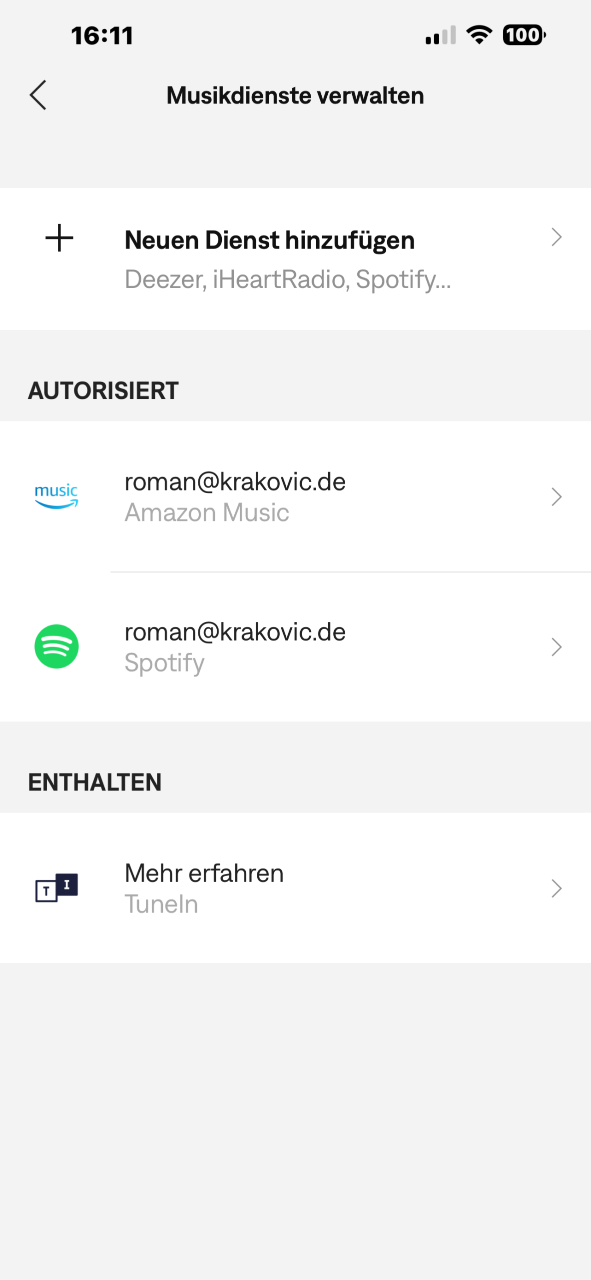Spotify in der Bose App erneut hinzufügen